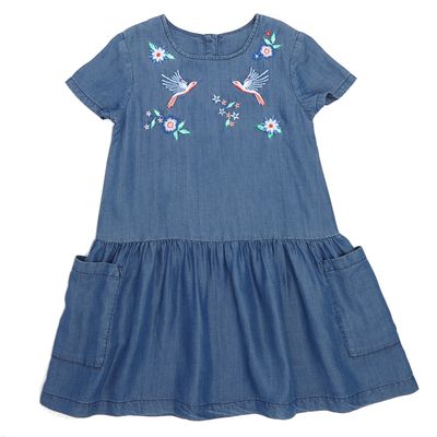 Younger Girls Embroidered Tencel Dress thumbnail