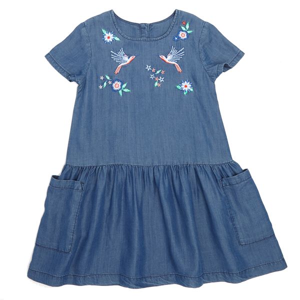 Younger Girls Embroidered Tencel Dress