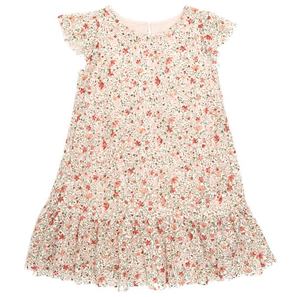 Younger Girls All-Over Print Lace Dress