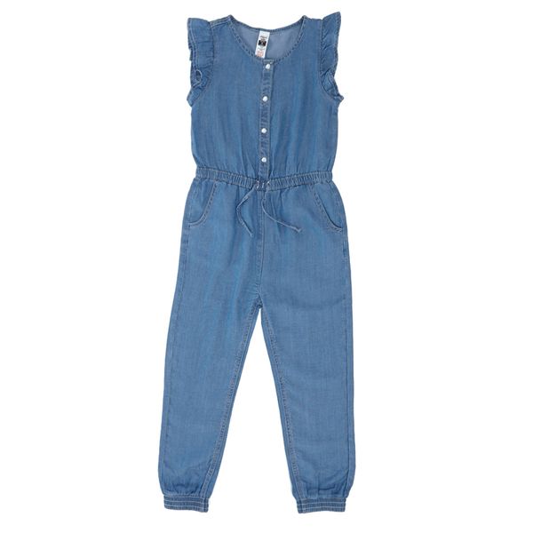Younger Girls Chambray Denim Jumpsuit