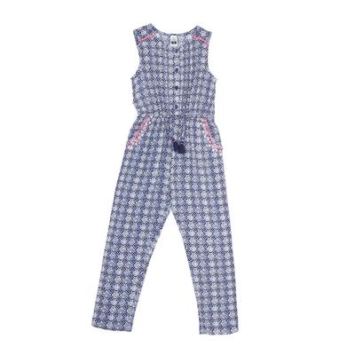 Younger Girls Printed Jumpsuit With Embroidery thumbnail