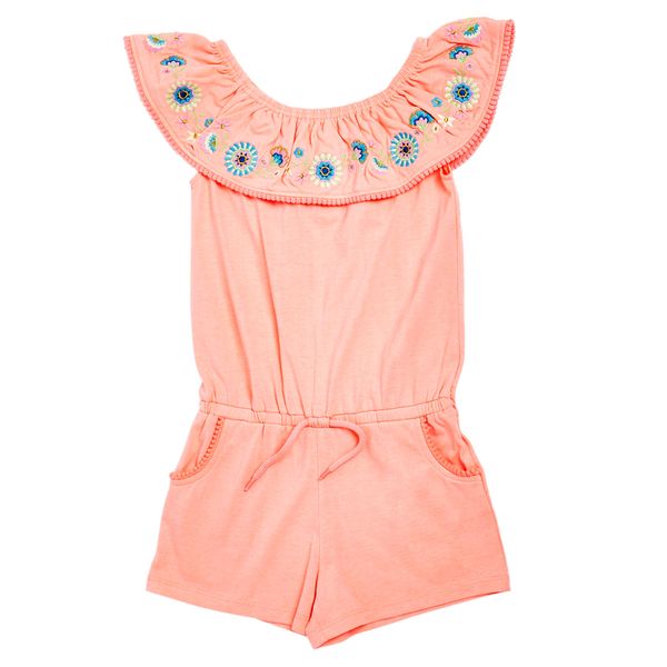 Younger Girls Embroidered Playsuit