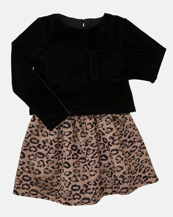Dunnes Stores | Animal Girls Leopard Skirt Set (4-10 years)