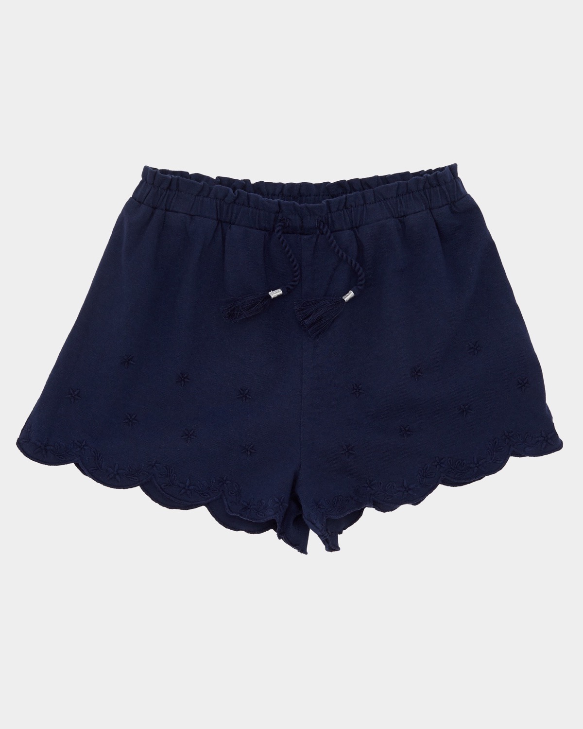 Dunnes Stores | Navy Girls Jersey Embroidered Shorts (4-14 years)