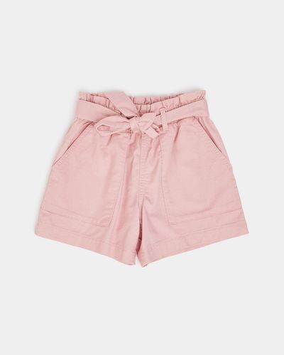 Paperbag Waist Woven Shorts - 7-14 years