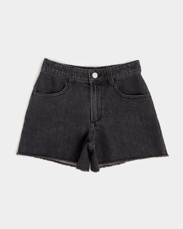 Black Denim Shorts (7-14 years)