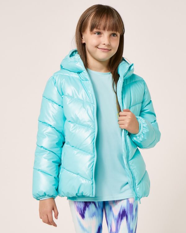 Dunnes Stores | Teal Hooded Puffer Jacket (3-14 Years)