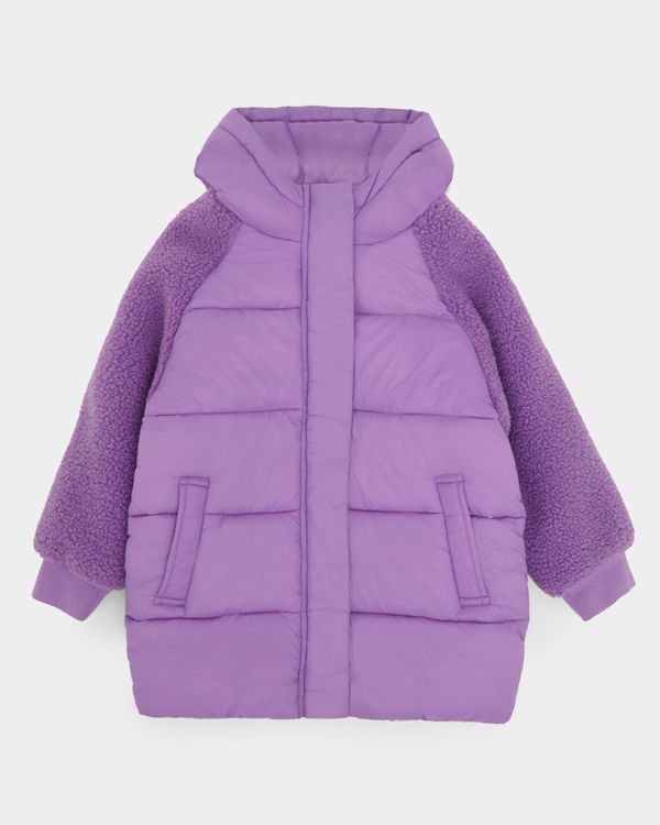Dunnes Stores | Purple Borg Puffa Jacket (3-10 years)