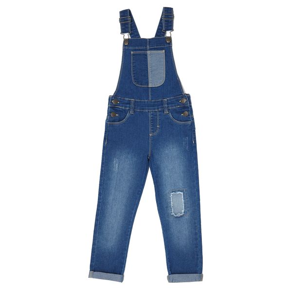 Younger Girls Patch Pocket Dungarees