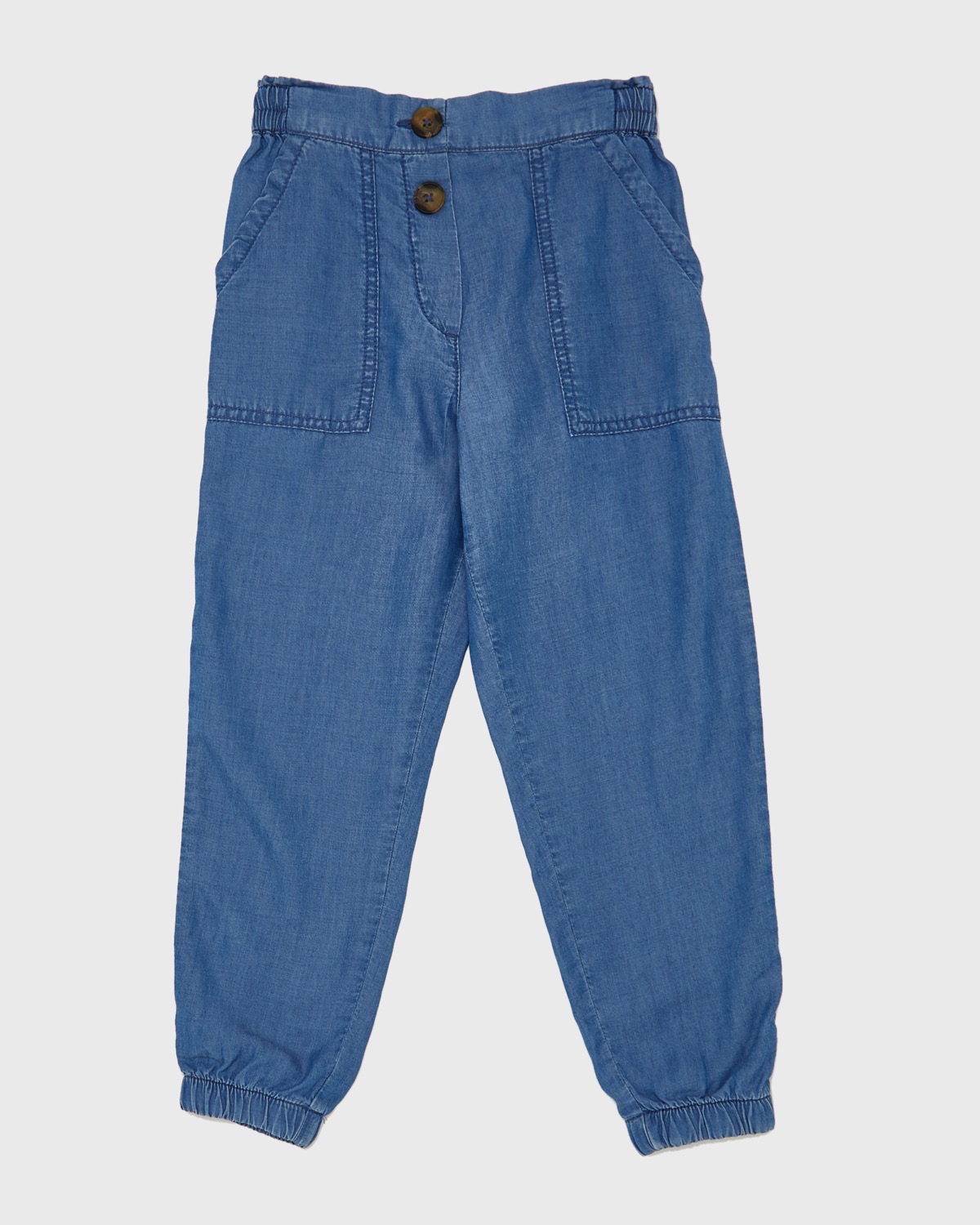 Dunnes Stores | Denim Girls Cargo Tencel Pants (4-10 years)