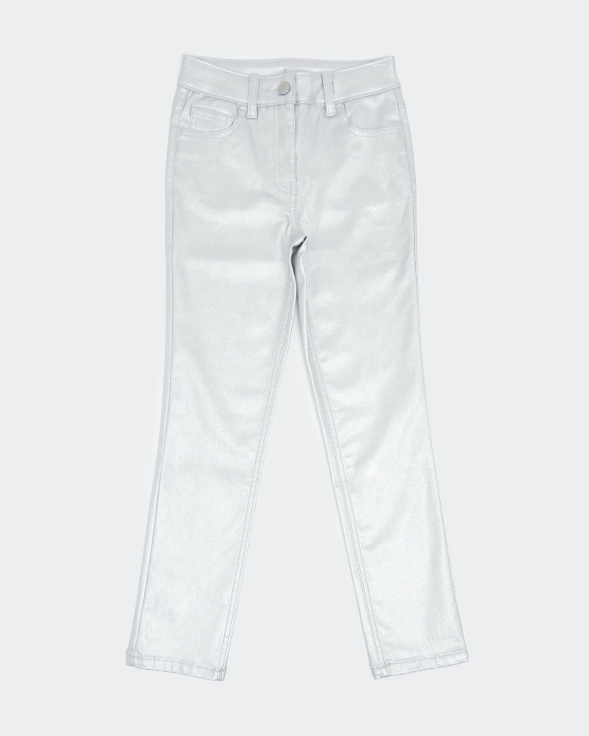 Dunnes Stores | Silver Silver Coated Jeans (7-14 years)