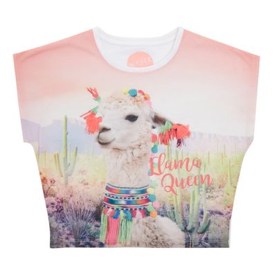 Older Girls Llama Queen T-Shirt thumbnail