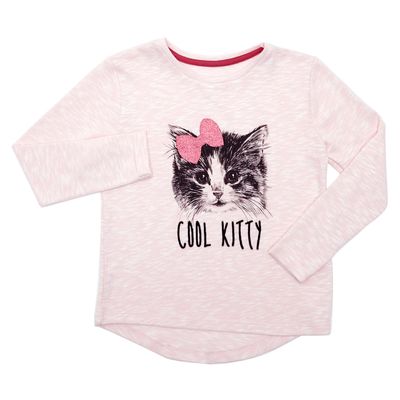 Younger Girls Cool Kitty Knit Jumper thumbnail