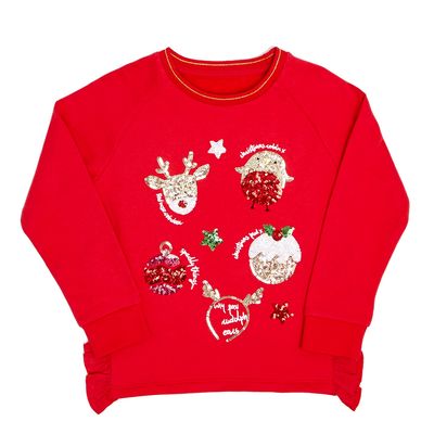 Younger Girls Christmas Sequin Sweatshirt thumbnail