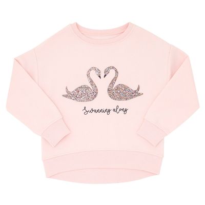 Girls Swan Sweatshirt (3-10 years) thumbnail