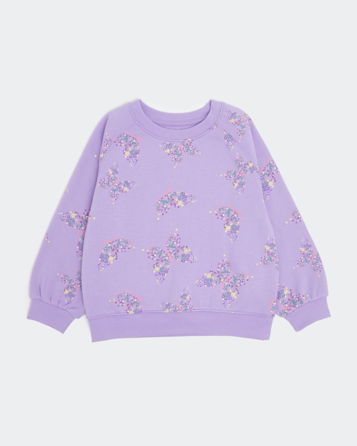 Dunnes Stores | Lilac Printed Crew Neck Sweatshirt (2-14 years)