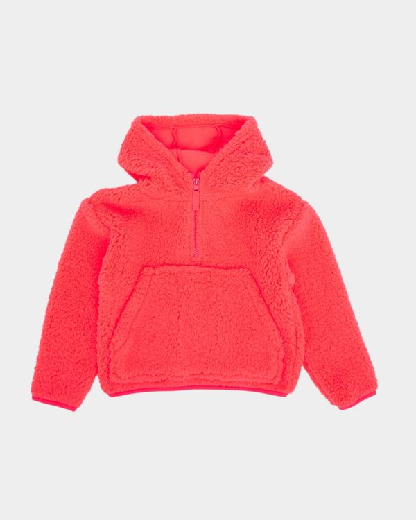 Dunnes Stores | Coral Fluffy Borg Hoodie (2-14 years)
