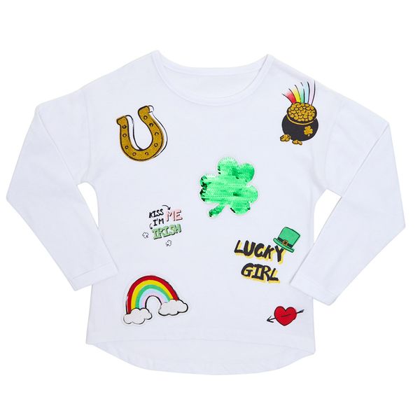 Younger Girls St Patrick's Day Motif Top