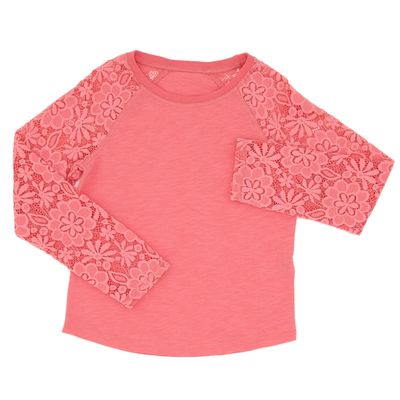 Girls Lace Sleeve Top (4-10 years) thumbnail