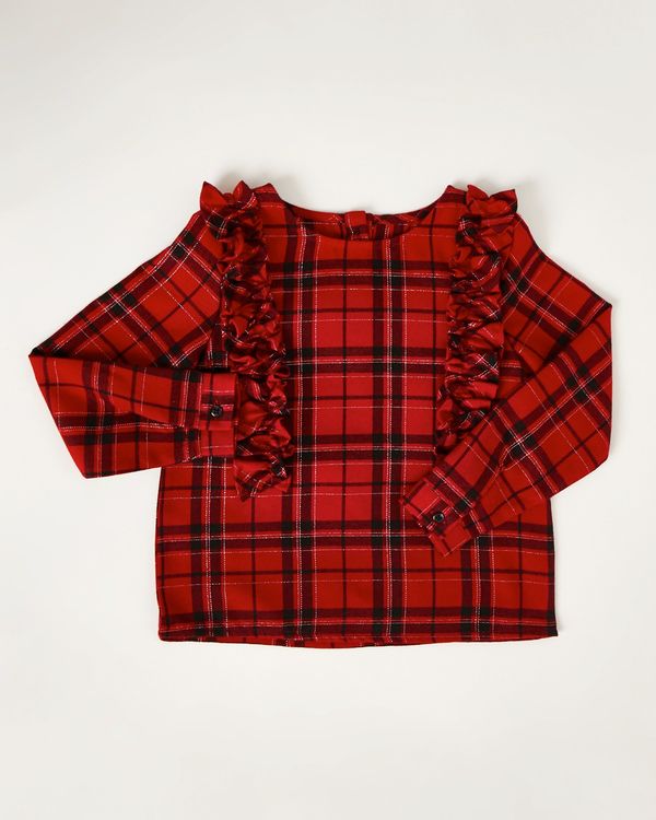 Girls Check Frill Top (4-10 years)