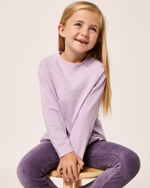 Dunnes Stores | Lilac Pure Cotton Raglan Sleeve T-Shirt (2-14 Years)