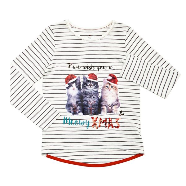 Younger Girls Christmas Stripe Top