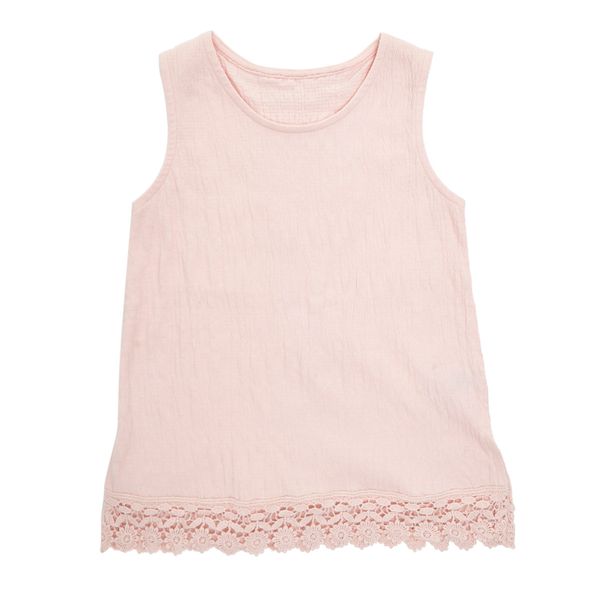 Younger Girls Crinkle Lace Trim Vest