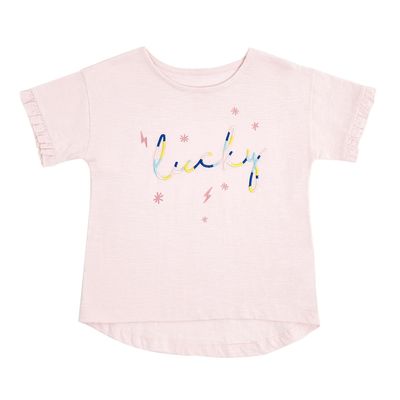 Younger Girls Lucky Embroidered T-Shirt thumbnail