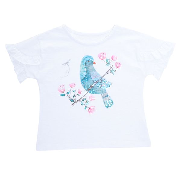 Younger Girls Graphic Frill T-Shirt