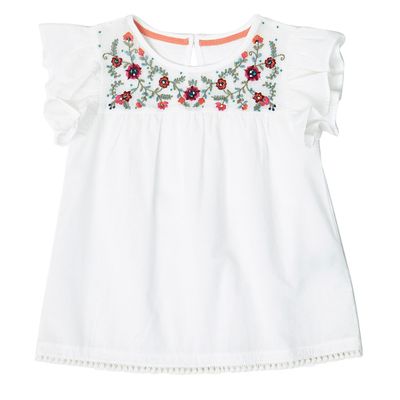 Younger Girls Embroidered Woven Front Top thumbnail
