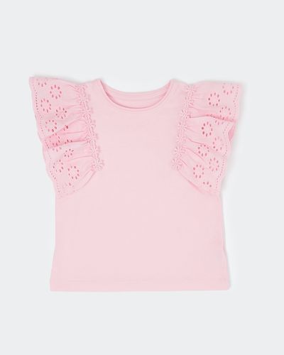 Girls Broderie Frill Top (2-8 years) thumbnail