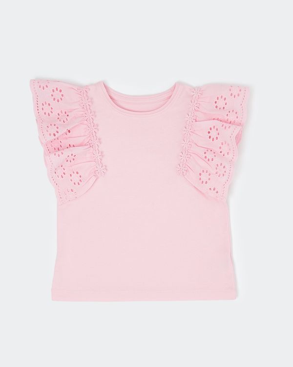 Girls Broderie Frill Top (2-8 years)