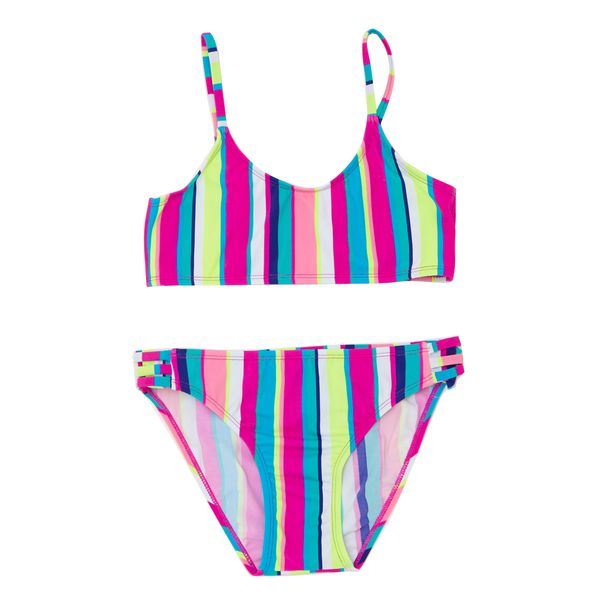 Dunnes Stores | Print Girls Triangle Stripe Bikini (8-14 years)
