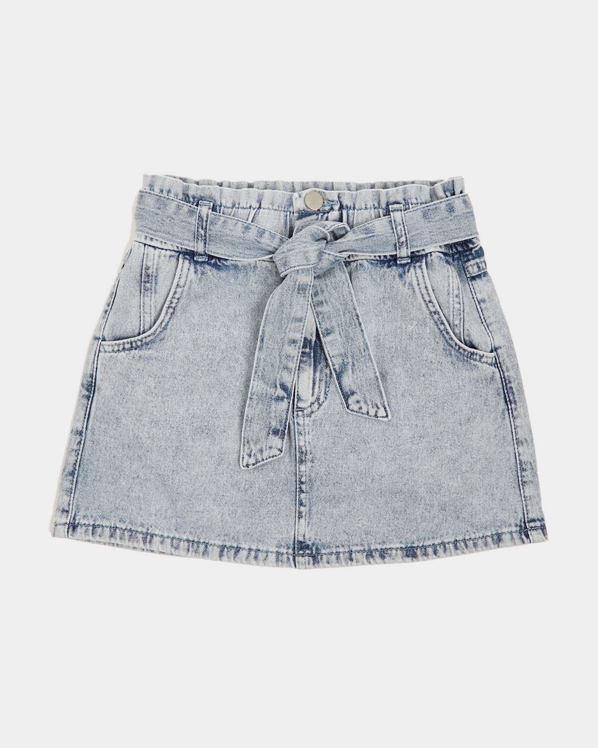 Dunnes Stores | Light-wash Girls Paperbag Denim Skirt (7-14 years)