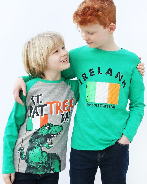 Boys St. Patrick's Sequin Flag T-Shirt (2-14 years)