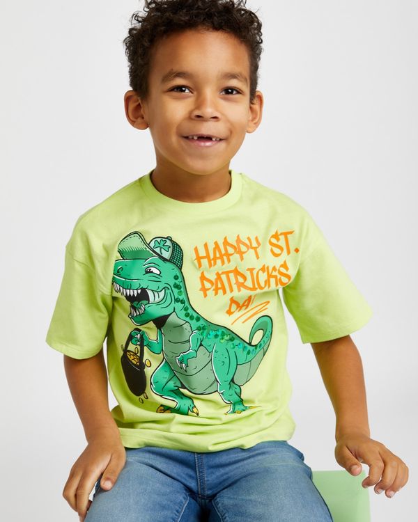 Dunnes Stores | Green St Patrick's Day Dinosaur T-Shirt (3-14 Years)