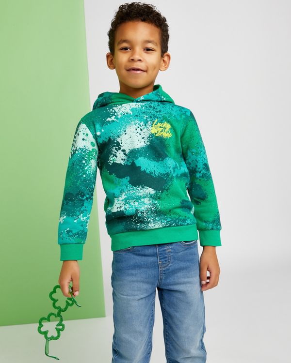 Dunnes Stores | Green St Patrick's Day Graffiti Hoodie (3-14 Years)