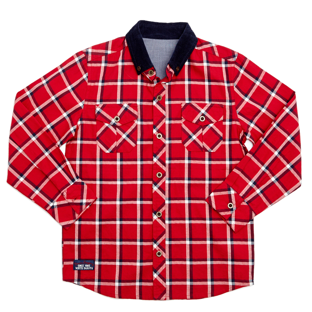 Dunnes Stores | Red Younger Boys Corduroy Trim Shirt