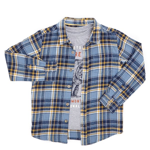Younger Boys Long-Sleeved Shirt And T-Shirt