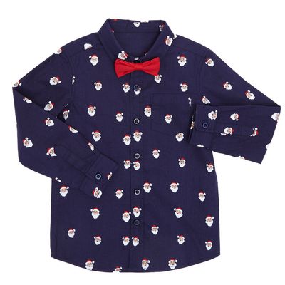Younger Boys All Over Print Shirt With Bowtie thumbnail