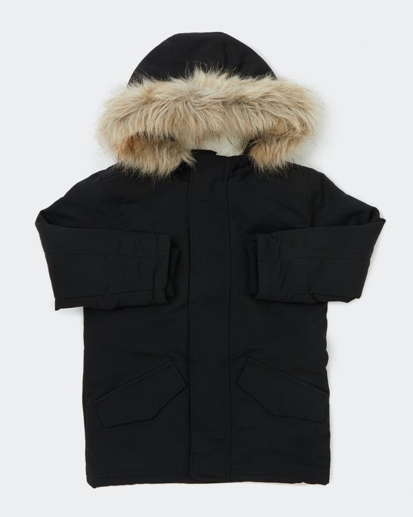 Boys Faux Fur Lined Parka Jacket (2-9 years)