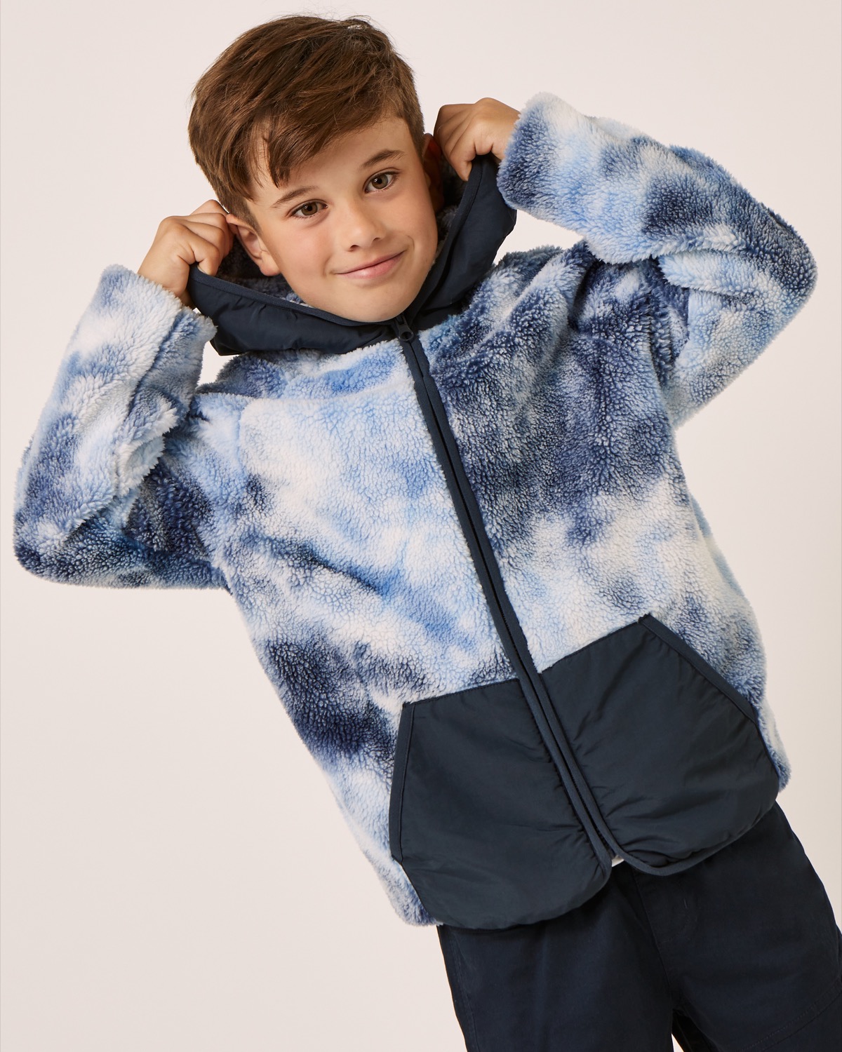 Dunnes Stores | Blue Printed Fleece Jacket (3-14 Years)