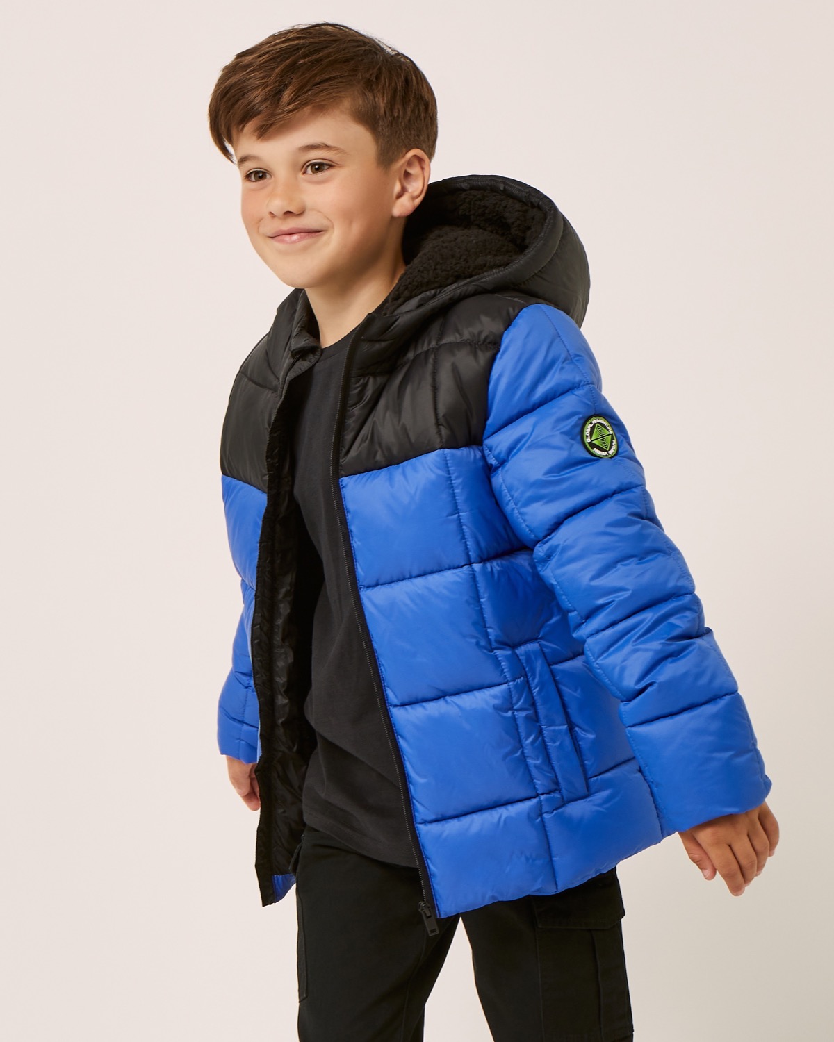 Dunnes Stores | Blue Colour Block Padded Jacket (2-14 Years)