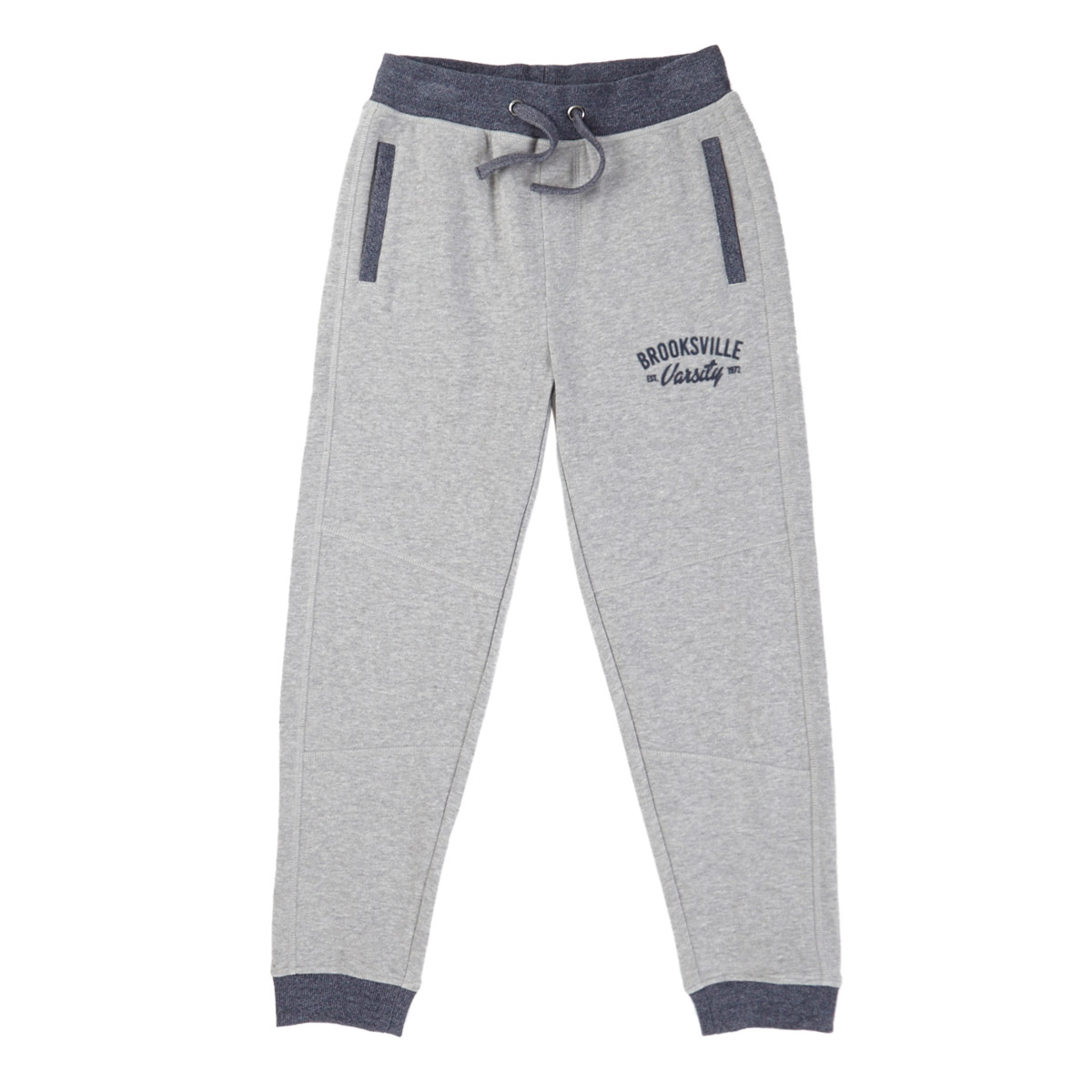 Dunnes Stores | Grey-marl Older Boys Print Ribbed Sweatpants
