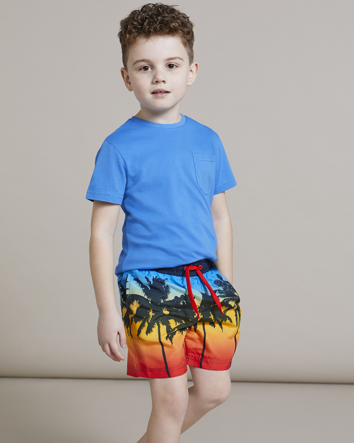 Dunnes Stores | Red Boys Printed Swim Shorts (3-14 years)