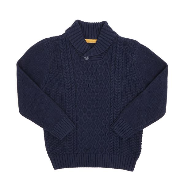Younger Boys Cable Shawl Jumper