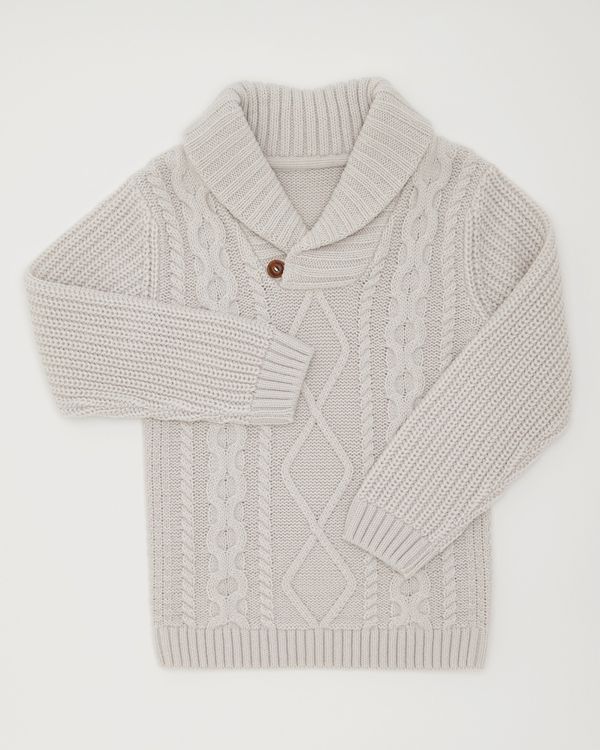 Dunnes Stores | Oatmeal Boys Shawl Collar Jumper (3-13 years)
