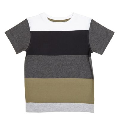 Younger Boys Engineered Striped T-Shirt thumbnail