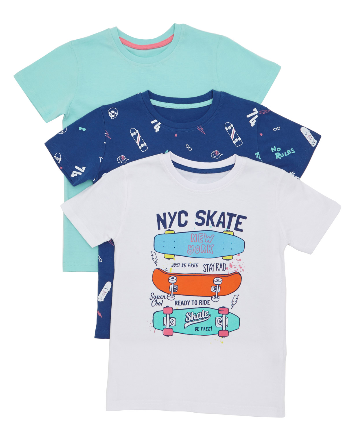 Boys Print T-Shirt - Pack Of 3 (3-10 Years)