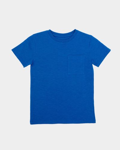 Blue Slub Cotton Pocket T-Shirt (2-14 Years)